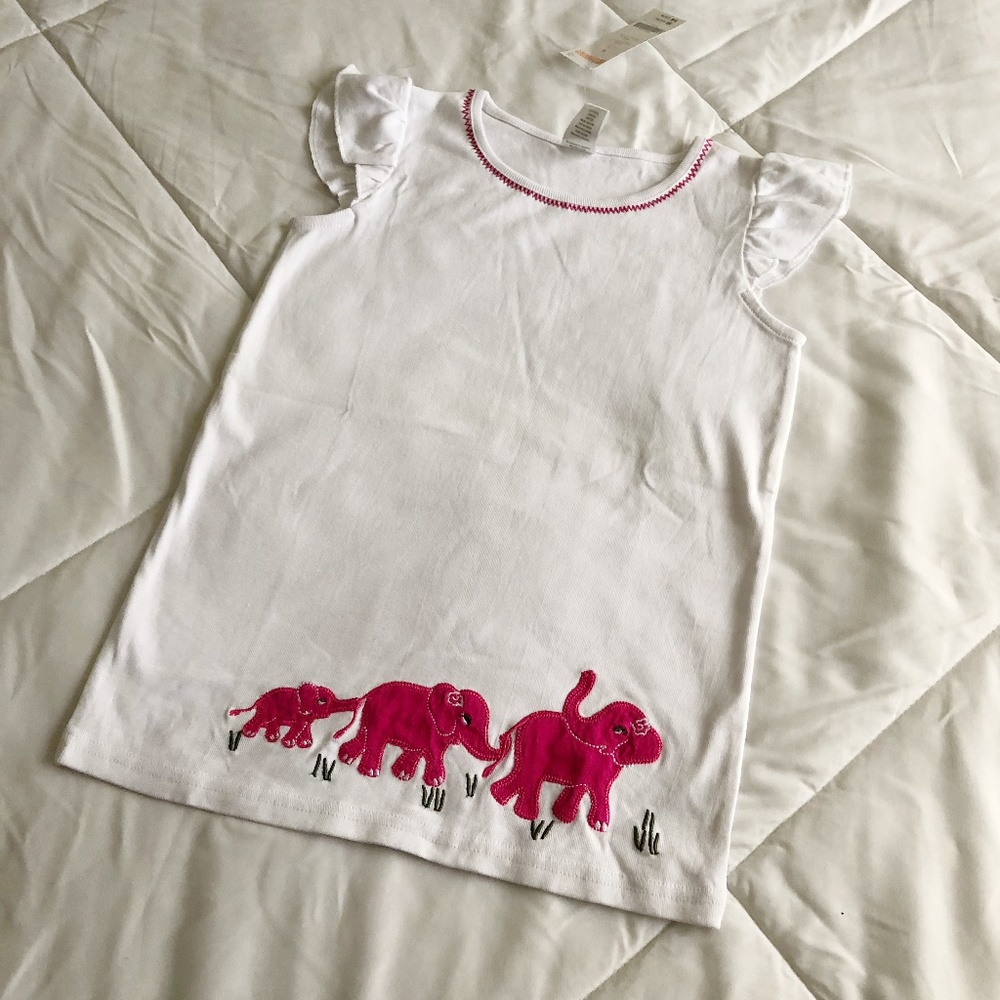 Gymboree Elephant Flutter Sleeve Top